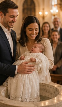 A warm lifestyle photograph representing baptism