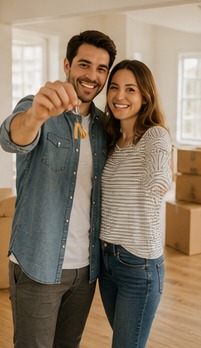 A warm lifestyle photograph representing new home