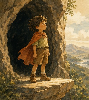 A small painterly illustration representing courage