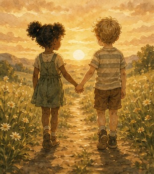 A small painterly illustration representing friendship